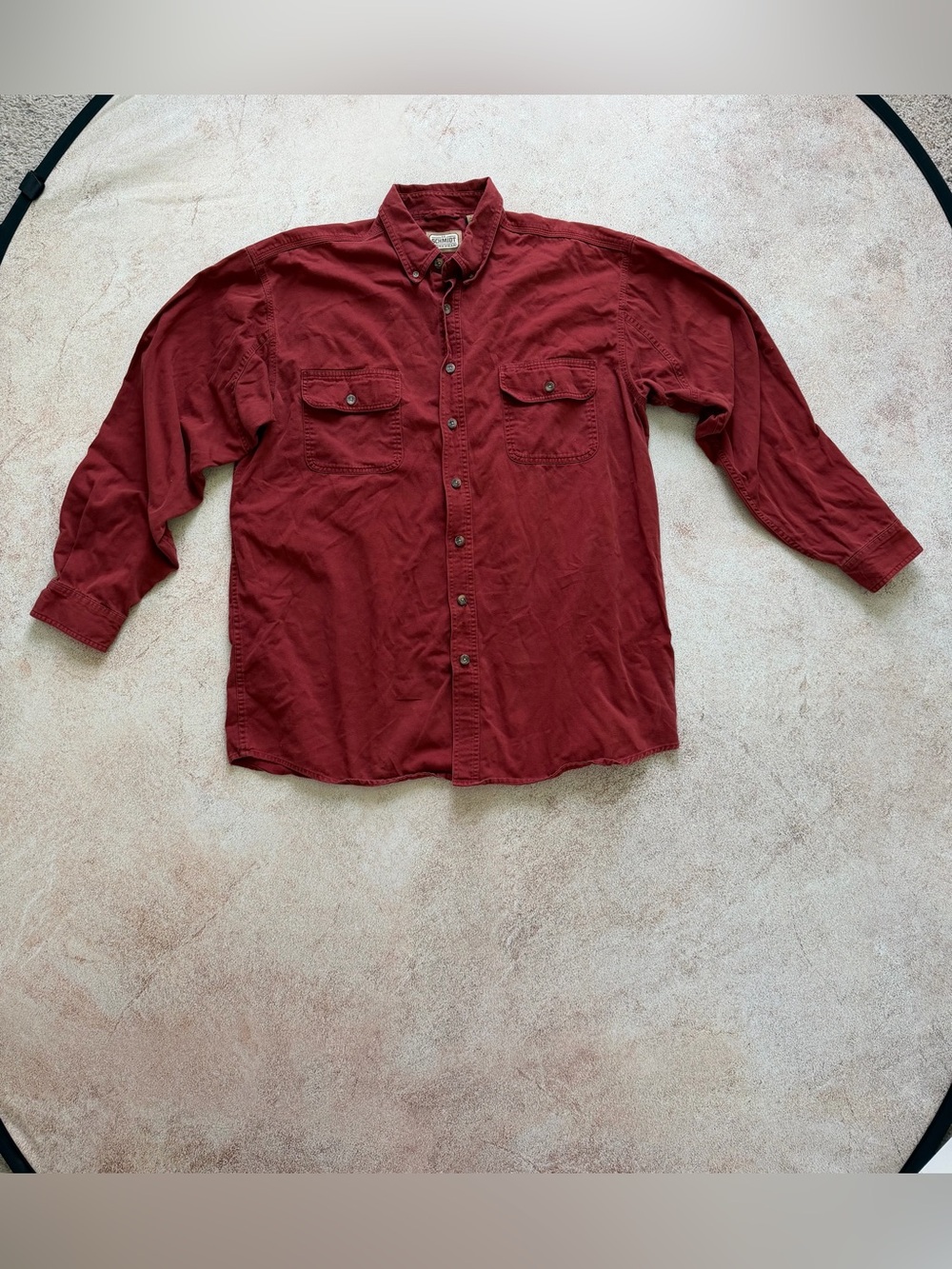 Men's Button-Up Workshirt in Deep Burgundy